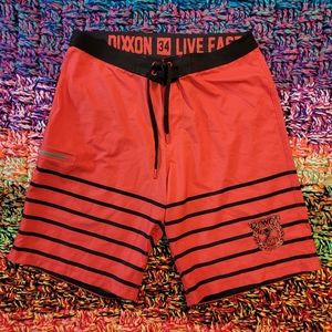 🛠DIXXON RED AND BLACK STRIPED BOARDSHORTS🛠